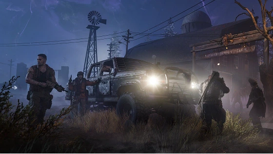 COD22 僵尸模式夜间农场战斗场景